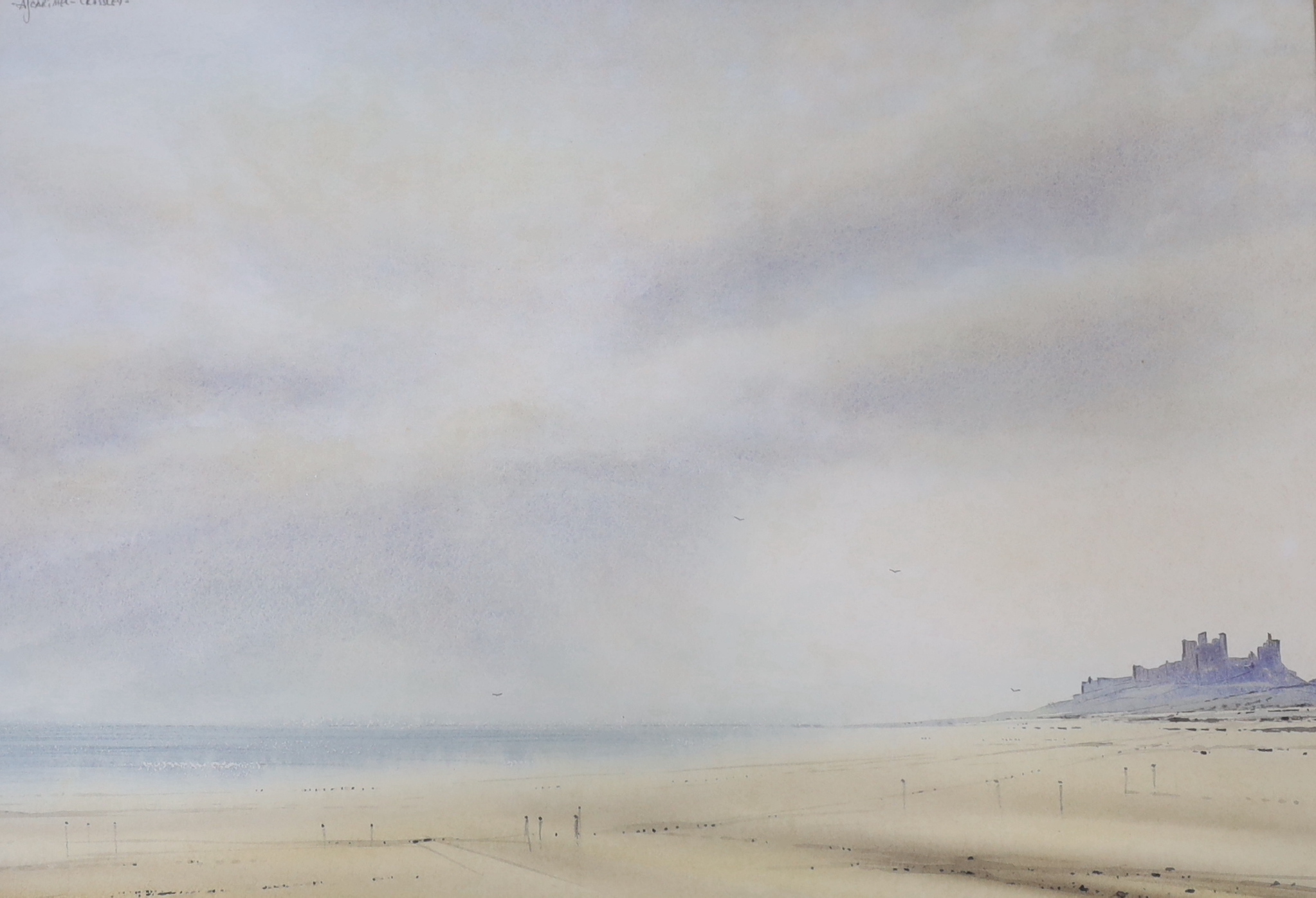 Donald Crossley (1932-2014), two watercolours, Northumberland landscapes, each signed, 30 x 50cm